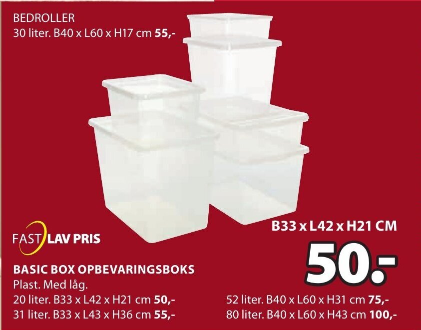 BASIC BOX OPBEVARINGSBOKS tilbud hos JYSK