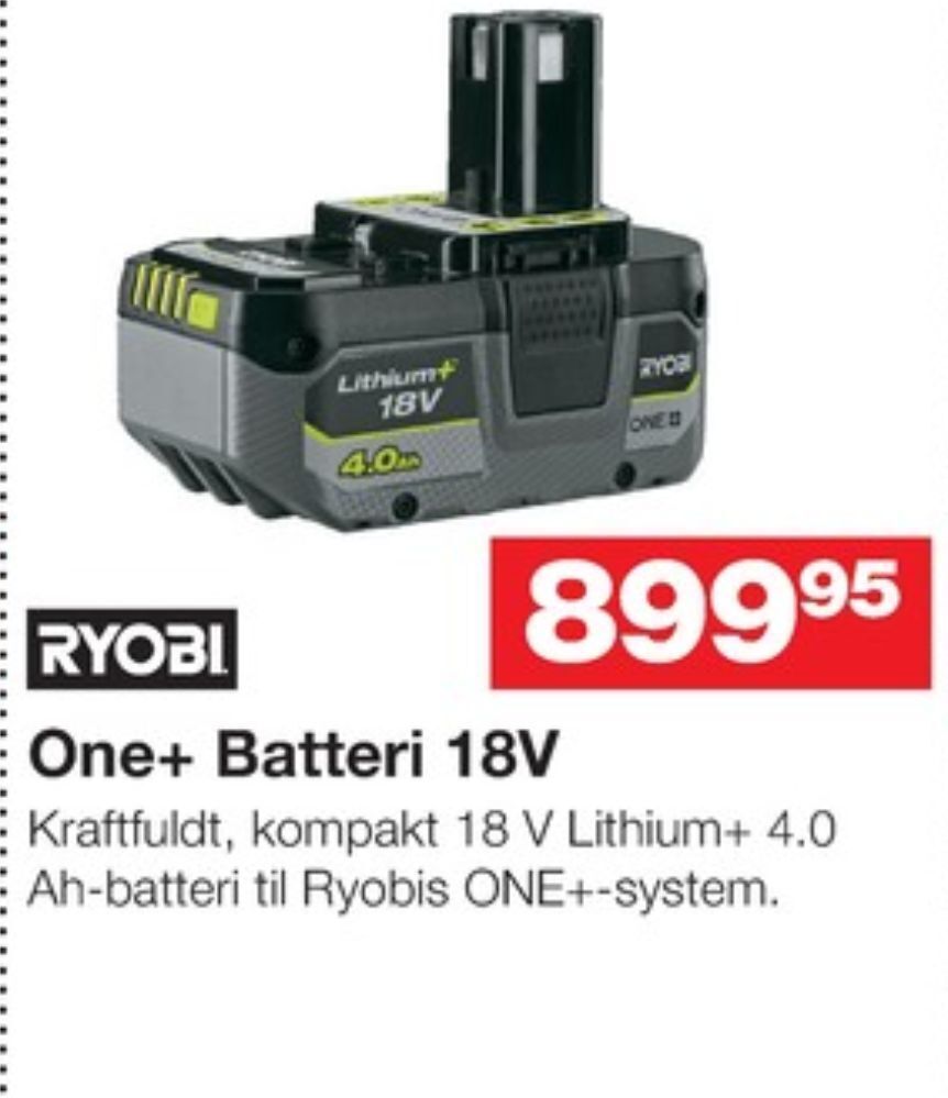 Ryobi batteri tilbud hos Bauhaus