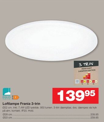 Bauhaus Eglo loftlampe tilbud