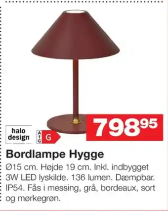 Bauhaus Halo design bordlampe tilbud
