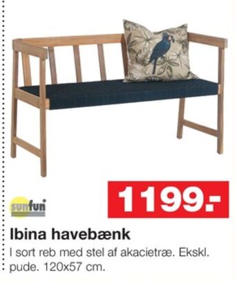 Bauhaus Sunfun havebænk tilbud