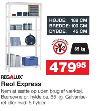 Bauhaus Regalux reol tilbud