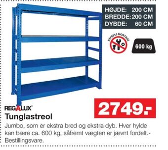 Bauhaus Regalux reol tilbud