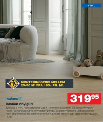 Bauhaus Moland vinylgulv tilbud