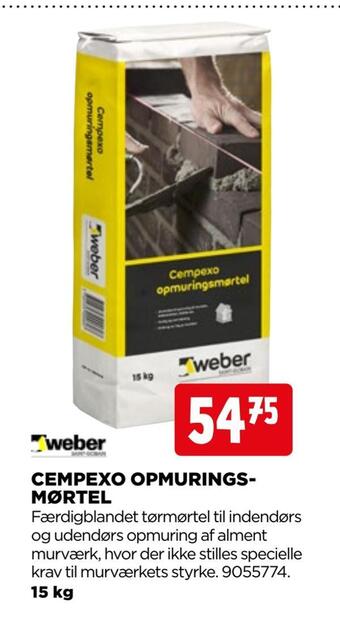 jem & fix Cempexo opmuringsmørtel tilbud