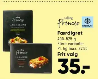 Bilka Salling princip cannelloni tilbud