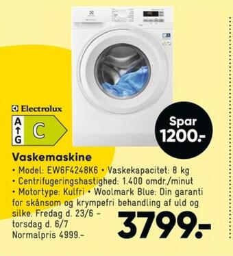 Bilka Electrolux vaskemaskine tilbud