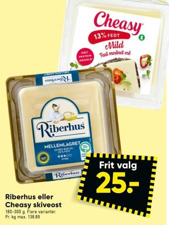 Bilka Riberhus skiveost danbo mellemlagret tilbud