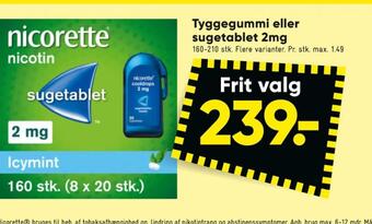 Bilka Nicorette sugetabletter tilbud