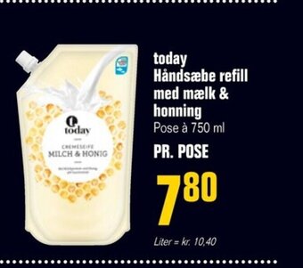 Poetzsch Padborg today Håndsæbe refill med mælk & honning tilbud