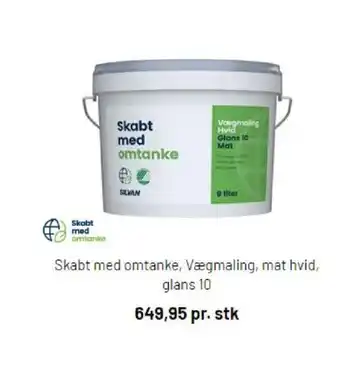 Skabt med omtanke, Vægmaling, mat hvid, glans 10