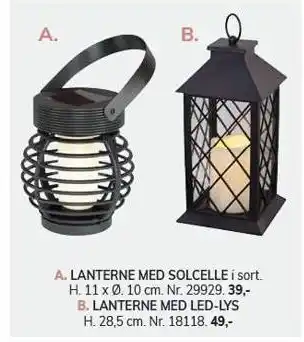 Daells Bolighus Lanterne med solcelle eller lanterne med led-lys tilbud