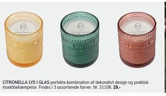 Daells Bolighus Citronella lys i glas tilbud