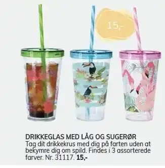 Daells Bolighus Drikkeglas med låg og sugerør tilbud