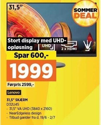 Lenovo 31,5 skærm