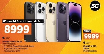Power Iphone 14 pro 128 gb el. iphone 14 pro 256 gb tilbud