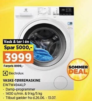 Power Electrolux vaske-tørremaskine tilbud