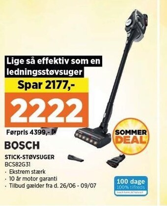 Power Bosch stick-støvsuger tilbud