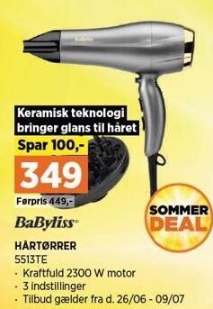 Power Babyliss hårtørrer tilbud