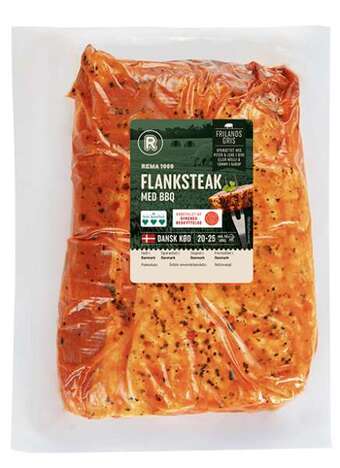 Rema 1000 Flanksteak m/bbq, 0.5 kg tilbud