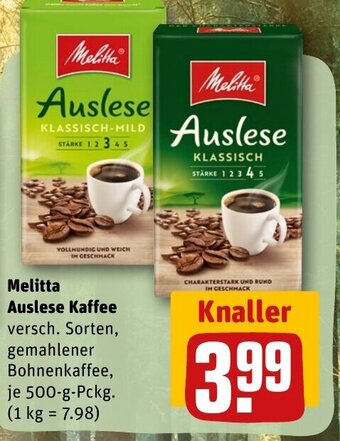 REWE DE Melitta Auslese Kaffee tilbud