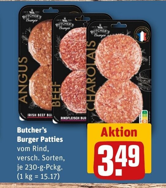 Butcher's Burger Patties tilbud hos REWE