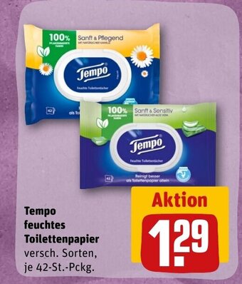REWE DE Tempo feuchtes Toilettenpapier tilbud