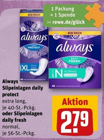 Always Slipeinlagen daily protect oder Slipeinlagen daily fresh