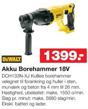 Bauhaus Akku Borehammer 18V tilbud