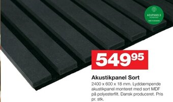Bauhaus Akustikpanel Sort tilbud