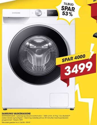 Punkt1 Samsung vaskemaskine tilbud