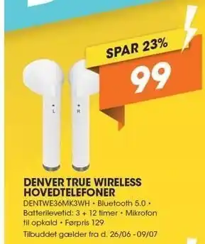 Expert Denver true wireless hovedtelefoner tilbud