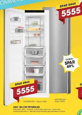 Punkt1 Aeg 185 cm fryseskab tilbud