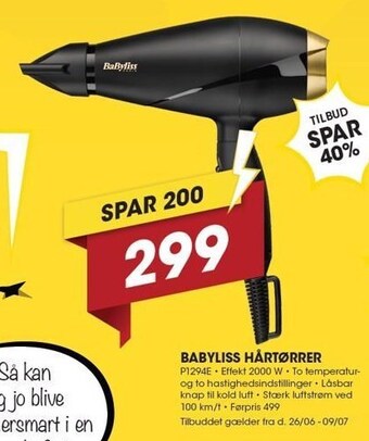 Babyliss hårtørrer
