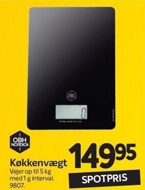 Din Isenkræmmer Obh nordica køkkenvægt tilbud