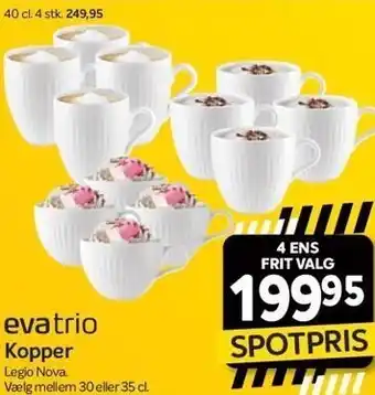 Din Isenkræmmer Evatrio kopper - 4 stk. tilbud