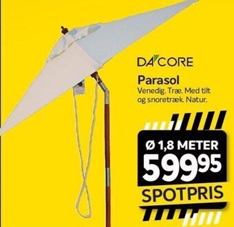 Din Isenkræmmer Da core parasol tilbud