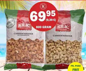 Købmandsgården Kilic caschewnødder, saltede og ristede eller naturel tilbud