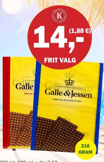 Købmandsgården Galle & jessen pålægchokolade tilbud