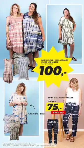 Dansk Outlet Batik kjole i 100% viskose tilbud