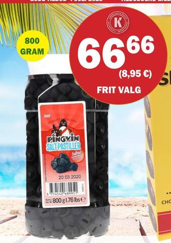 Købmandsgården Toms pingvin saltpastiller tilbud