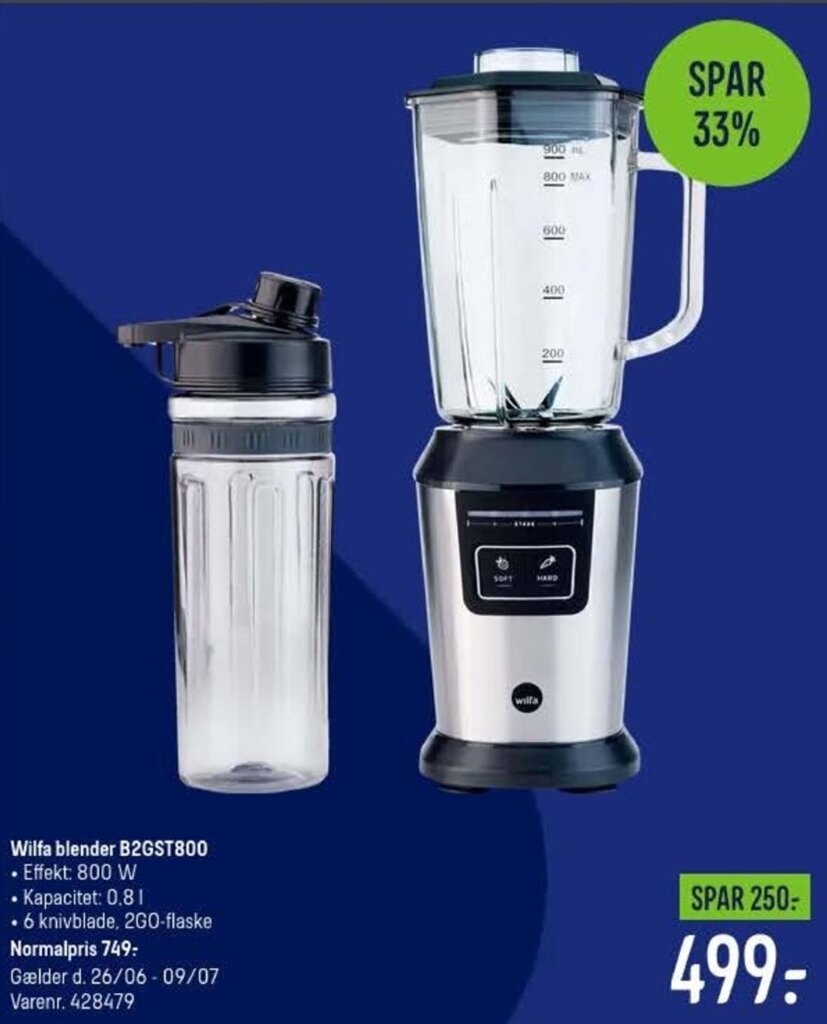 Wilfa blender B2GST800 tilbud hos Elgiganten