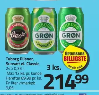 Fleggaard Tuborg Pilsner, Sunsæt el. Classic tilbud