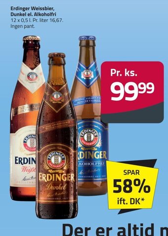 Fleggaard Erdinger Weissbier, Dunkel el. Alkoholfri tilbud