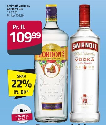 Fleggaard Smirnoff Vodka el. Gordon's Gin tilbud