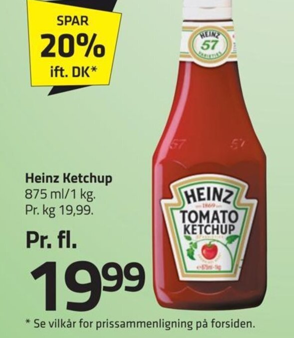 Heinz Ketchup tilbud hos Fleggaard