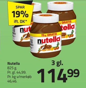 Fleggaard Nutella 825 g. tilbud