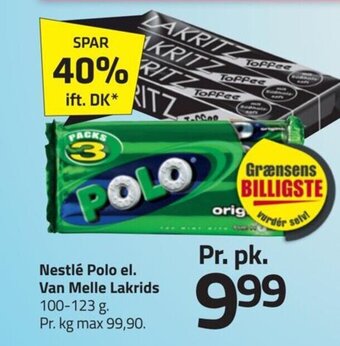 Fleggaard Nestlé Polo el. Van Melle Lakrids tilbud
