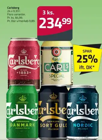 Fleggaard Carlsberg 24 x 0,33 L tilbud