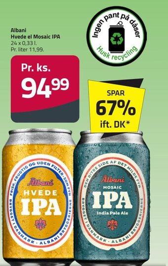 Fleggaard Albani Hvede el Mosaic IPA tilbud